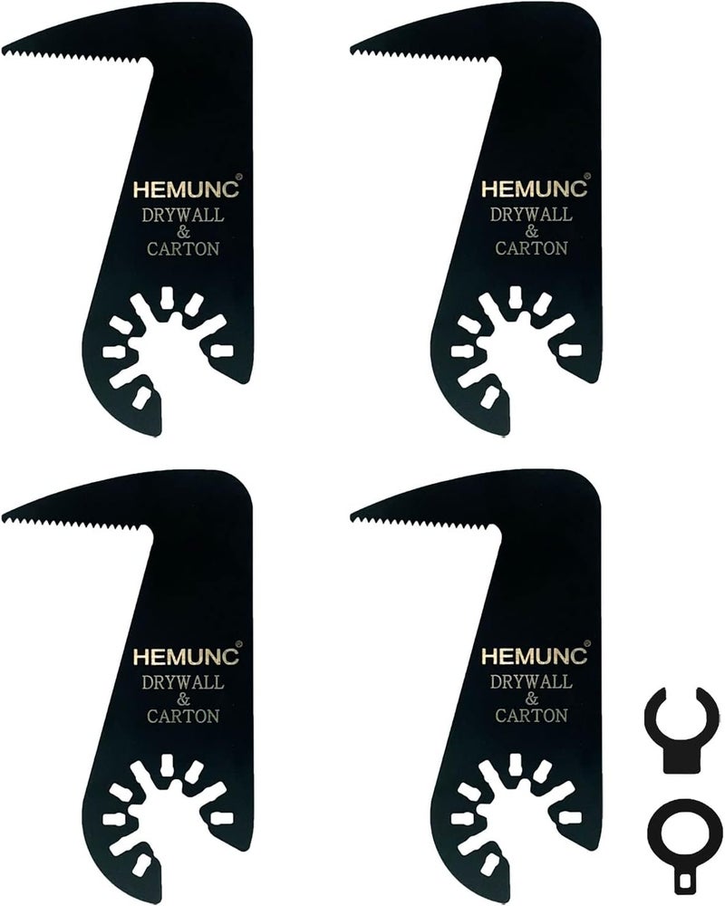 HEMUNC Drywall Blade for Oscillating Tool 4 Pack, Oscillating Saw Blades Fit Dremel, Dewalt, Fein Multimaster, Bosch, Makita, Milwaukee, Rockwell, Ryobi,Craftsman, Ridgid Multitool - Image 1